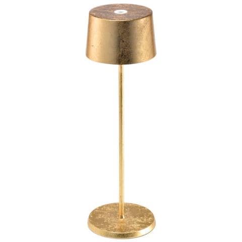 Lampada A Led Da Tavolo Olivia Pro Foglia Oro Ricaricabile E Dimmerabile - Foto 1