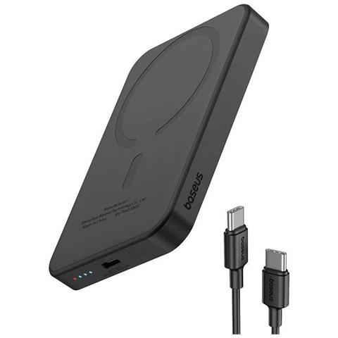 Power Bank Magnetico P10022107113-00 Mini Qi MagSafe Baseus 20W 5000 mAh Colore Nero - Foto 2