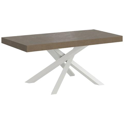 Tavolo Allungabile 90x120/380 Cm Volantis Premium Tortora Telaio Bianco - Foto 1