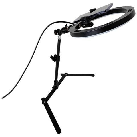 Influence Macro Kit Anello Luminoso Bianco Con Treppiede Da Tavolo, Nero - Foto 2