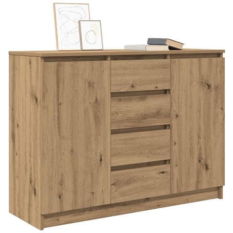 Credenza con Cassetti Rovere Artigianale 100,5x35x76 cm - Foto 2