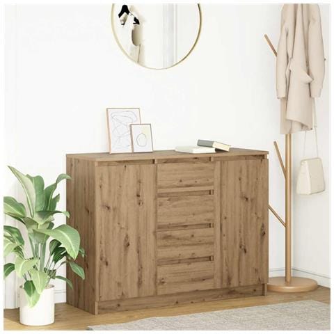Credenza con Cassetti Rovere Artigianale 100,5x35x76 cm - Foto 1