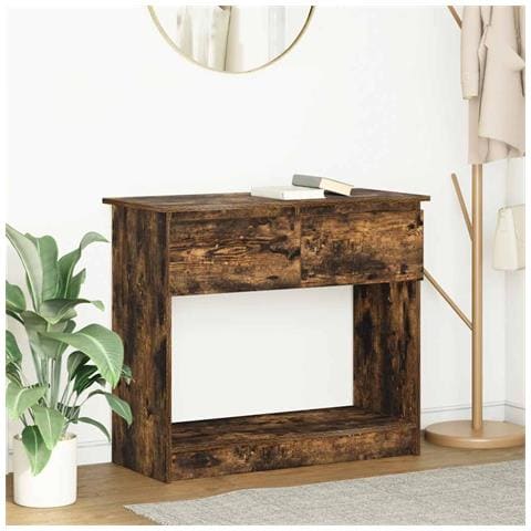 Tavolo Consolle con Cassetti Rovere Fumo 85,5x38,5x74,5 cm - Foto 1