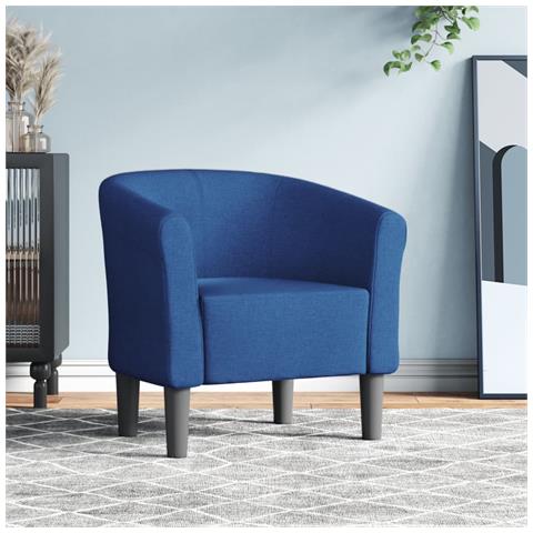 Poltrona Cabriolet Blu In Tessuto - Foto 1