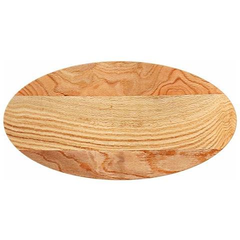 Piano Tavolo Marrone Chiaro 80x40x2 Cm In Rovere Massello Ovale - Foto 2