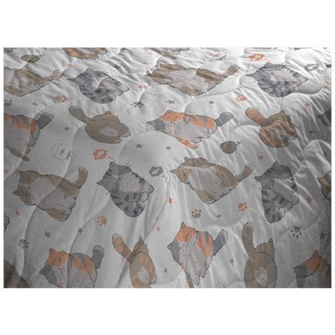 Trapuntino Piumino Estivo Primaverile 100gr Mq Leggero Disegno Gatti 25gi 1 Piazza E Mezza Gatti 25gi - Foto 2
