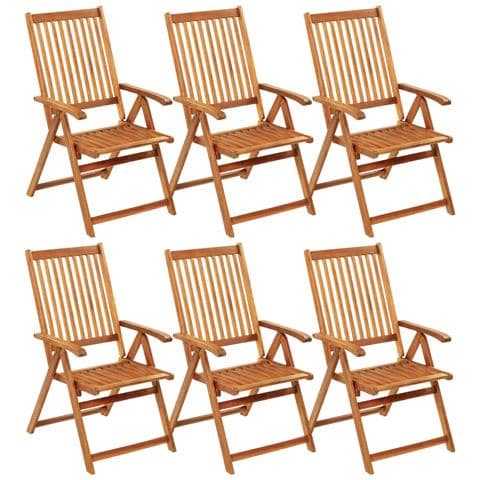 Lusso Casadino -  Sedie Da Giardino Pieghevoli 6 Pz Con Cuscini Massello Acacia - Foto 1