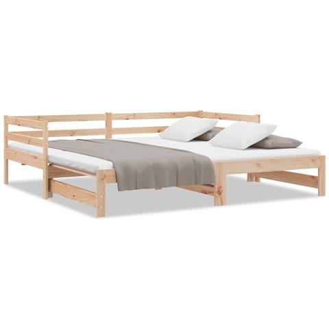 Lusso Casadino - Divano Letto Estraibile In Legno Massello Di Pino 2x(90x200) Cm - Foto 1