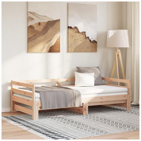 Lusso Casadino - Divano Letto Estraibile In Legno Massello Di Pino 2x(90x200) Cm - Foto 8