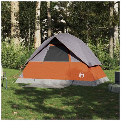 Tenda da Campeggio a Cupola 2 Persone Arancione Impermeabile - Foto 2