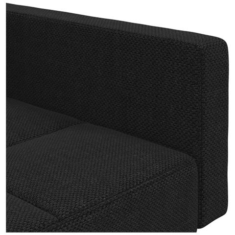 Divano Letto a 2 Posti con 2 Cuscini Nero in Tessuto - Foto 9