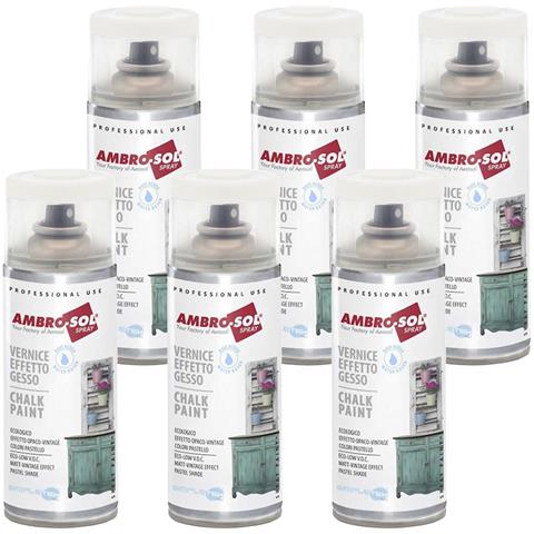 6x Bomboletta Spray Vernice Effetto Gesso Bianco Crema Opaco-vintage Retro - Foto 1