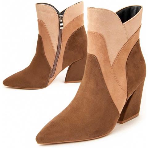 Stivale Con Tacco Mila Beige. - Foto 1