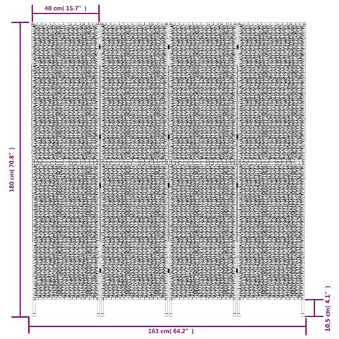 Divisorio Ambienti 4Pannelli Marrone 163x180cm Giacinto d'Acqua - Foto 9