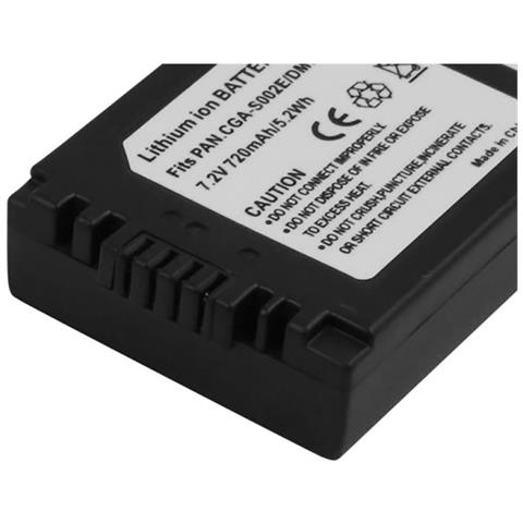 Batteria Li-ion 7.2v Per Fotocamera Panasonic Lumix Compatibile Cga-s002e 720mah - Foto 2