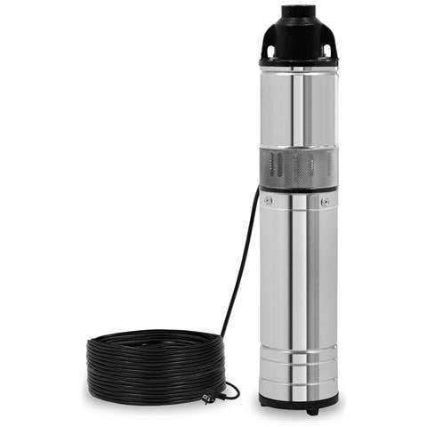 Pompa Per Pozzo Profondo 4"", Pompa Da Pozzo In Acciaio Inox, Elettrica 370w, Diametro 4 Pollici (10 Cm), Attacco Filetto 1 1/4"", Cavo Elettrico 15 M, Profondità Di Lavoro Max 15 M, Con Filtro Antiparticolato - Foto 1