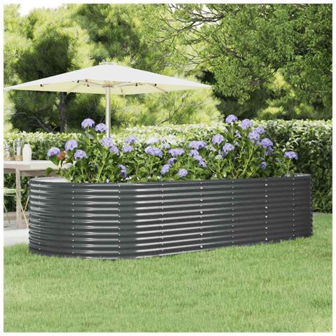 Letto Giardino Acciaio Zincato 291x140x68cm Antracite - Foto 6