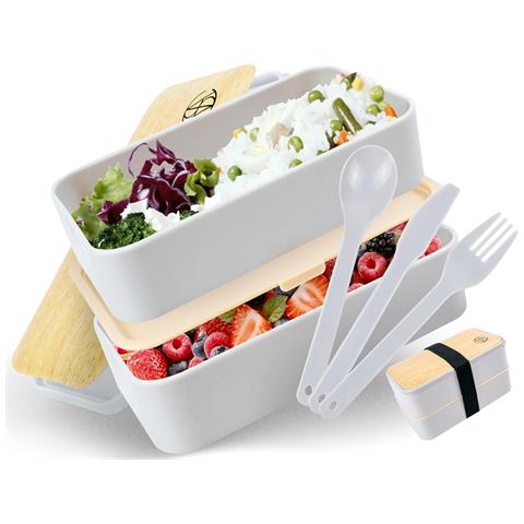 Lunch Box Porta Pranzo Per Adulti 1200 Ml Grigio - Foto 1