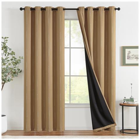 Tende Oscuranti Termiche Con Occhielli 132x245 Cm Senape - Foto 1