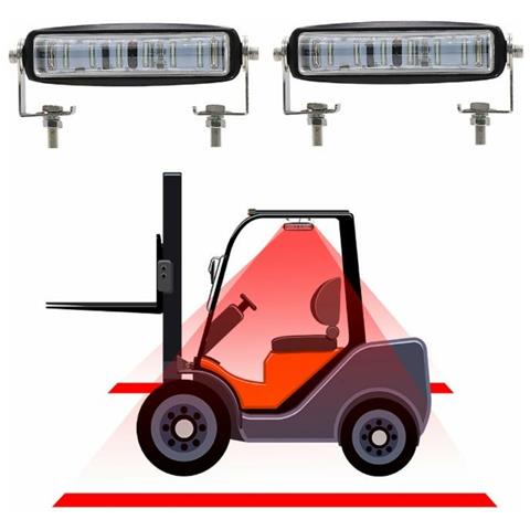 Barra Di Segnalazione A 6 Led Rossa 18w Per Carrelli Elevatori Ip67 - Foto 4