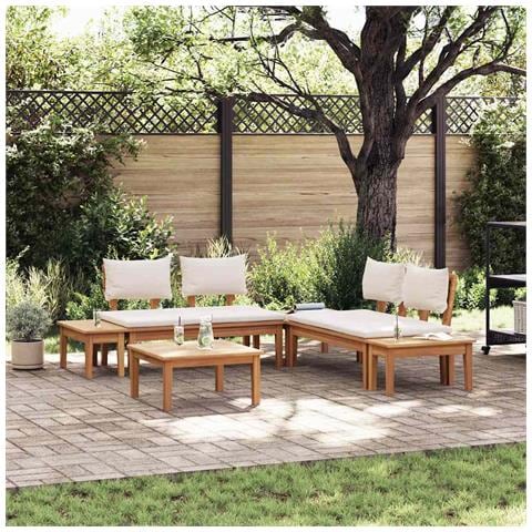 Set Panchina da Giardino con cuscino 3 pcs Marrone e Crema - Foto 2
