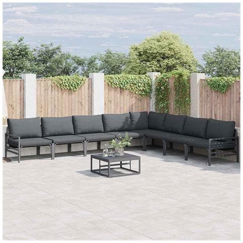 Set Divano da Giardino 8 pcs Antracite Acciaio - Foto 2