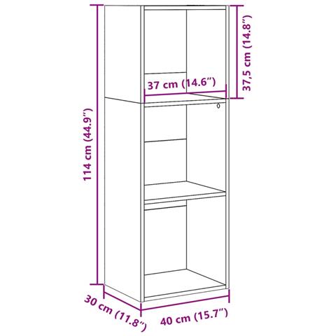 Libreria Rovere Artigianale 40x30x114 cm in Legno Multistrato - Foto 9