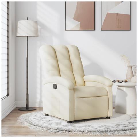 Poltrona reclinabile in tessuto color crema - Foto 2