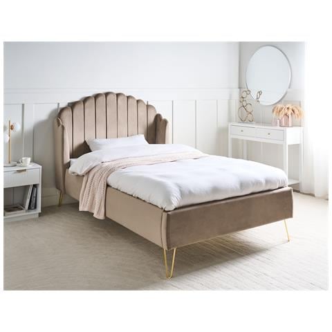 Letto Velluto Ambillou 120 X 200 Cm Tortora - Foto 1