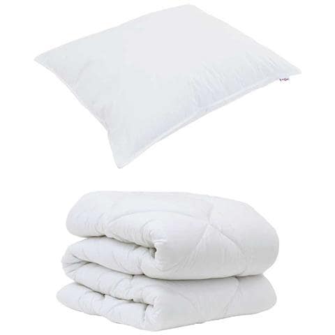 Set Coperta Invernale 2 pcs Bianco 135 x 220 cm Microfibra - Foto 1