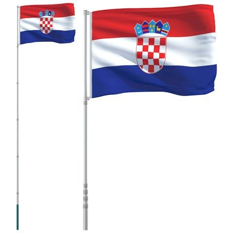 Asta e Bandiera Croazia 5,55 m Alluminio - Foto 1