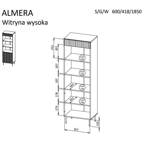 ALMERA 5903815010743 armadio soggiorno Armadietto - Foto 4