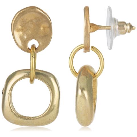 Orecchino Quadrato Irregolare In Oro - Foto 1