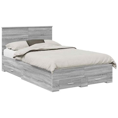 Struttura del letto con testiera Grigio Sonoma 135 x 190 cm - Foto 1