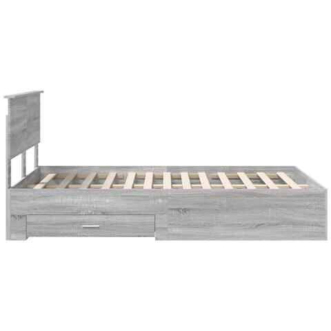 Struttura del letto con testiera Grigio Sonoma 135 x 190 cm - Foto 9