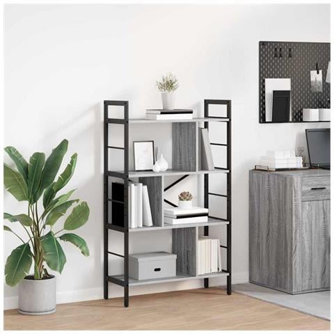 Libreria Grigio Sonoma 75 x 30 x 123,5 cm Legno multistrato - Foto 2