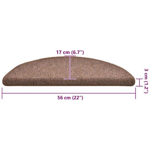 Tappetini per scale 30 pz 56x17x3 cm Marrone Semicircolari - Foto 8