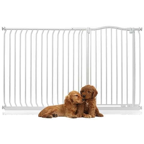 Bettacare Cancelletto Per Cani Extra Alto Con Parte Superiore Incurvata, 171cm - 180cm, Bianco Opaco, Extra Alto Con 100cm Di Altezza - Foto 1