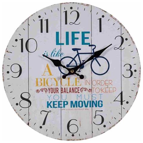 Orologio Da Parete In Legno Bianco D34x2h - Foto 1