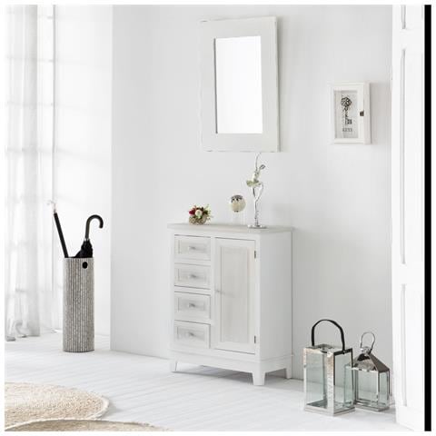 Orologio Da Parete In Legno Bianco D34x2h - Foto 2