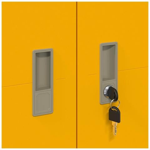 Armadio Giallo senape 90 x 40 x 200 cm Acciaio - Foto 9