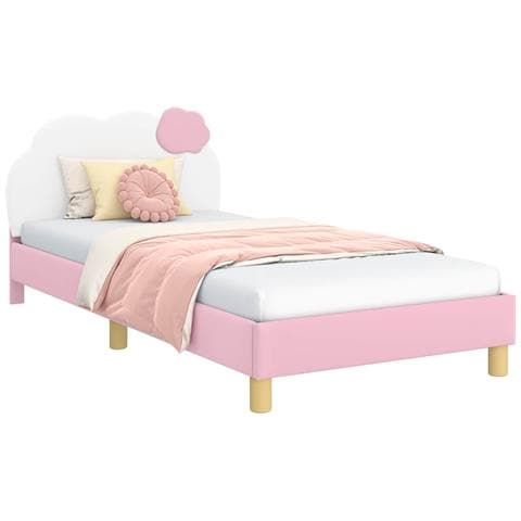 Struttura letto bambini con testata Rosa 90 x 200 cm PU - Foto 1