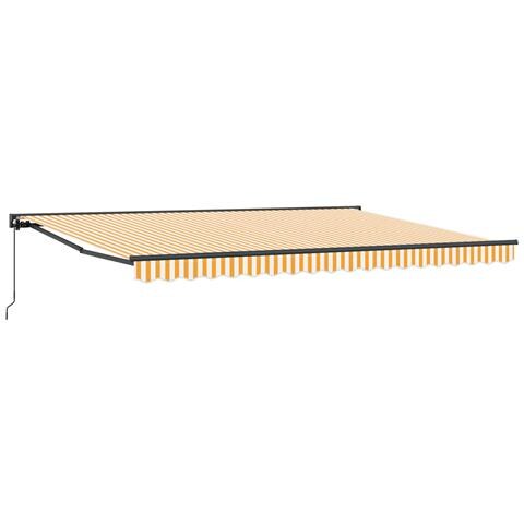 Tenda retrattile manuale Giallo e Bianco 5 × 3,5 m - Foto 1