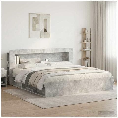Testata del letto Grigio Cemento Legno ingegnerizzato - Foto 8