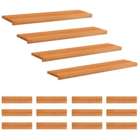 Tappeti per scale 16 pz 110 x 25 x 2 cm Marrone Chiaro - Foto 1