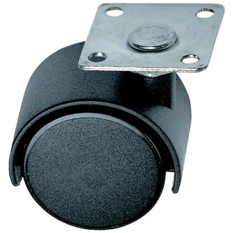 Ruota Doppia in Nylon con Piastra Ø 50 mm Piastra 40x40 mm Maurer 2pz - Foto 2