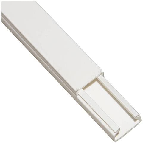 CANALINA PASSACAVI ADESIVA IN PVC MM 15x10 MT 2 CON COPERCHIO SCORREVOLE BIANCO - Foto 1