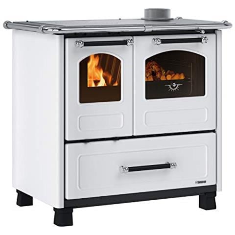 Cucina a Legna Family 4,5 Acciaio Porcellanato Potenza Termica Nominale 9 kW 258 m3 Riscaldabili Colore Bianco - Foto 3