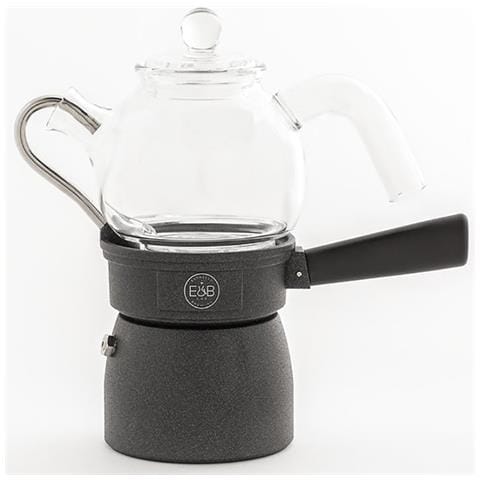 E&b Lab Moka Globe Classic Moka 3 Tazze Con Server In Vetro Per Piani A Gas Nero / vetro - Foto 1