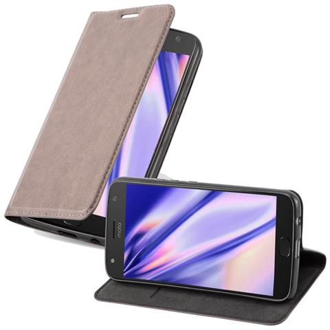 Custodia Compatibile Con Motorola Moto X2 In Bruno Caffè - Coperchio Protettiva Con Chiusura Magnetica, Funzione Stand E Tasca Per Le Carte - Foto 1